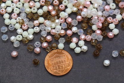 4mm Pastel Sorbet Mix Faceted Beads, Acrylic Plastic Beads for Jewelry Making #3416