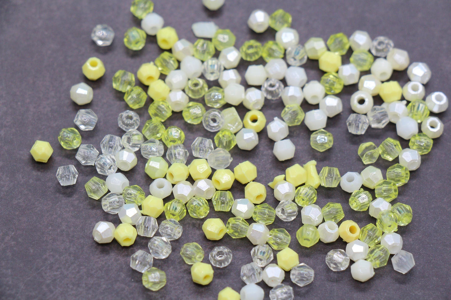 4mm Citrus Mix Faceted Beads, Acrylic Plastic Beads for Jewelry Making #3421