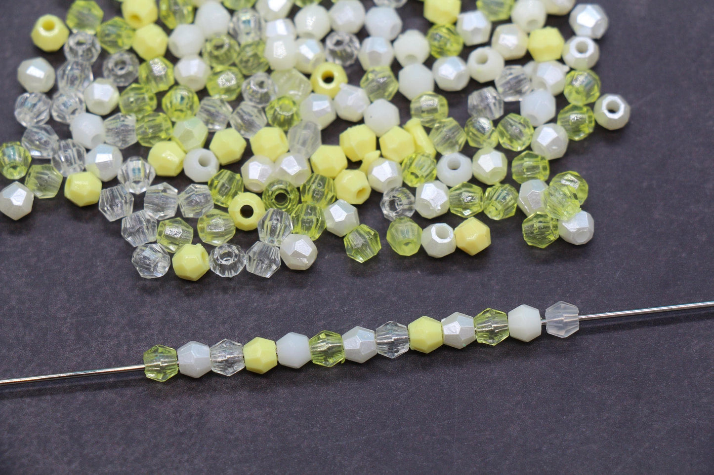 4mm Citrus Mix Faceted Beads, Acrylic Plastic Beads for Jewelry Making #3421