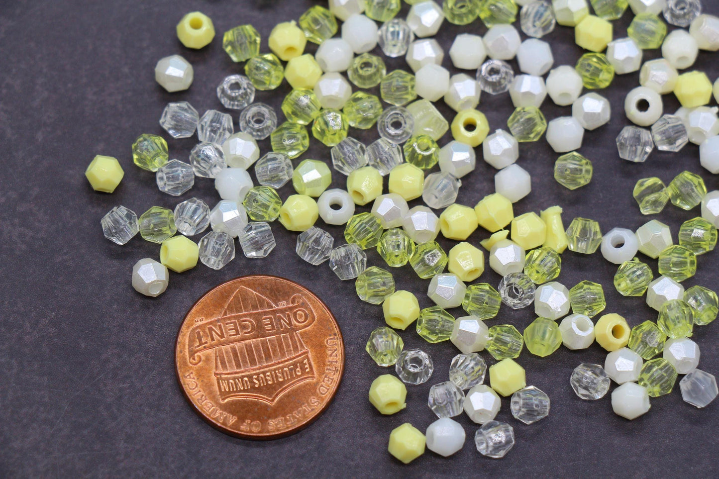 4mm Citrus Mix Faceted Beads, Acrylic Plastic Beads for Jewelry Making #3421