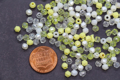 4mm Citrus Mix Faceted Beads, Acrylic Plastic Beads for Jewelry Making #3421