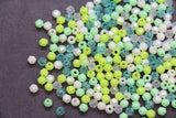 4mm Fresh Mint Citrus Mix Faceted Beads, Acrylic Plastic Beads for Jewelry Making #3419