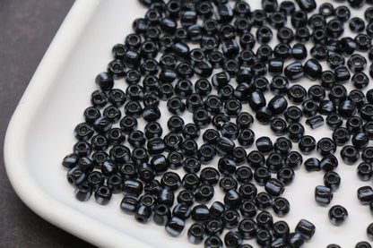 4mm Black Stripe Glass Beads, Glass Spacer Beads for Jewelry Making #3732