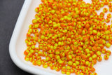4mm Yellow & Orange Stripe Glass Beads, Glass Spacer Beads for Jewelry Making #3731