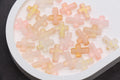 12 x 16mm Peach Blush Mix Frosted Acrylic Cross Beads