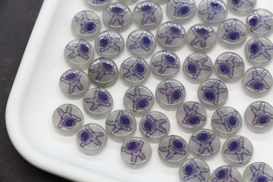 Glow in the Dark Astronaut Beads, Space Theme Round Beads #2374