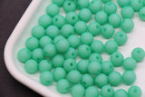 8mm Matte Mint Green Beads, Round Bubblegum Spacer Beads for Jewelry Making #606