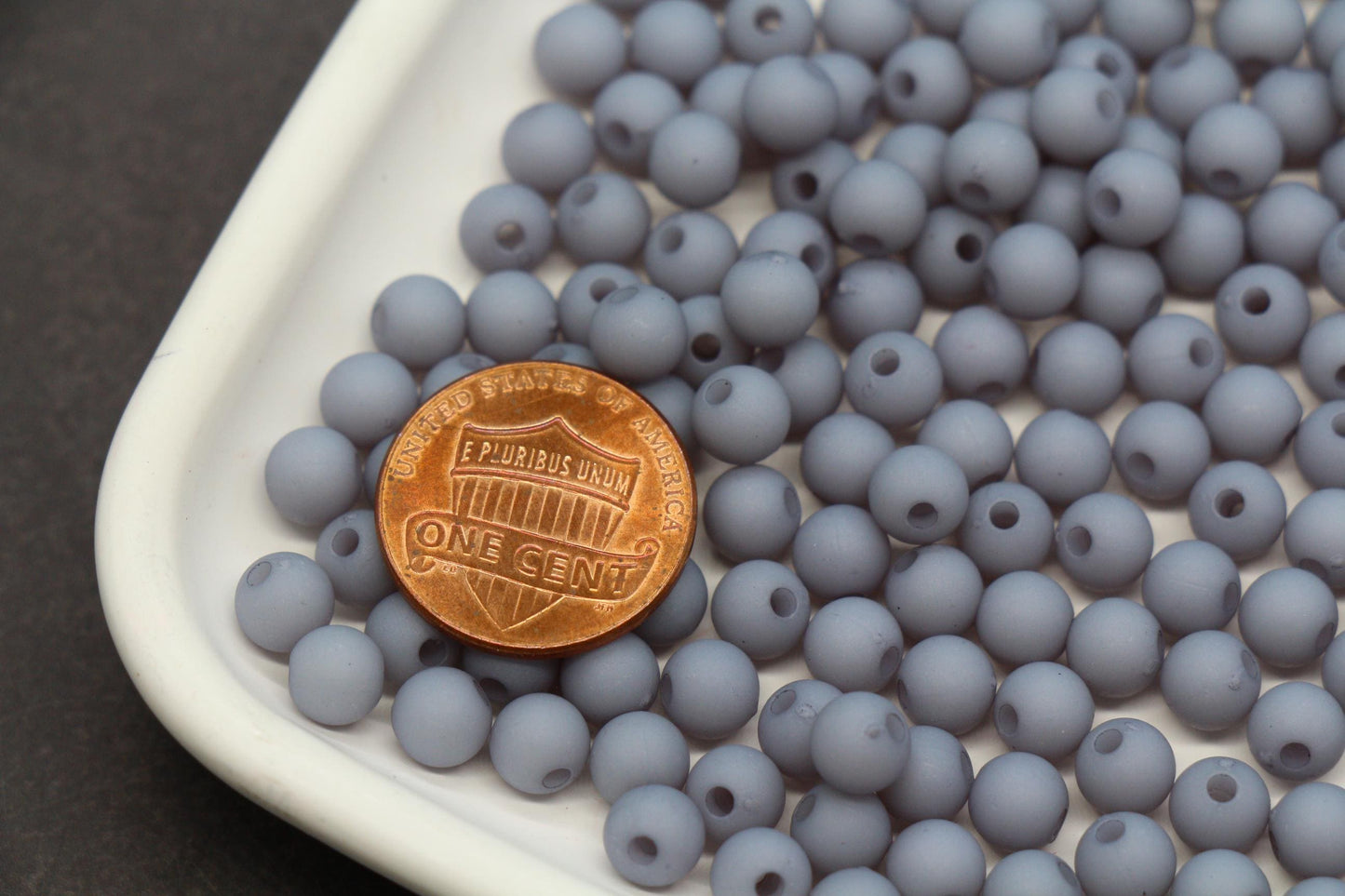 6mm Matte Gray Beads, Neutral Gray Spacer Beads for Jewelry Making #607