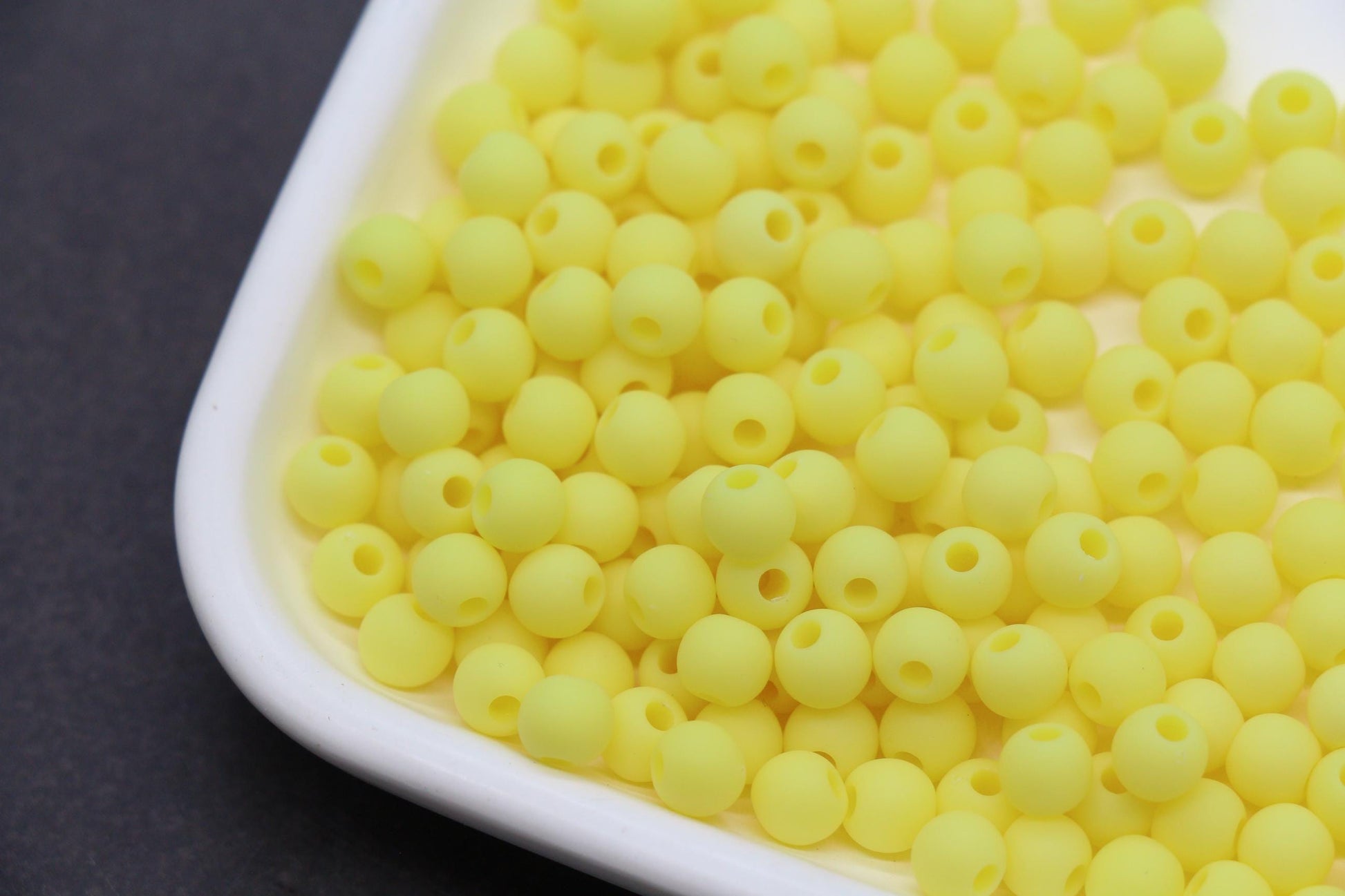 6mm Matte Pastel Yellow Beads, Soft Pastel Yellow Spacer Beads for Jewelry Making #608