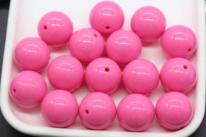 20mm Pink Plastic Gumball Beads, Large Chunky Round Beads, Bubblegum Beads for Jewelry Making