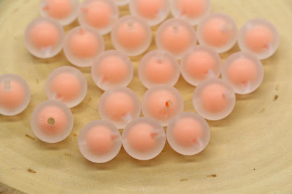 13mm Matte Peach Gumball Beads, Chunky Matte Beads for Jewelry Making