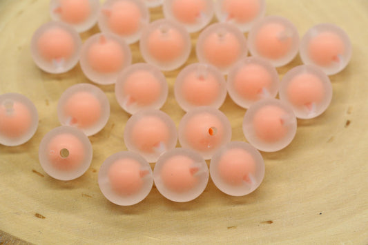 13mm Matte Peach Gumball Beads, Chunky Matte Beads for Jewelry Making