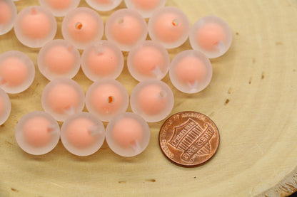 13mm Matte Peach Gumball Beads, Chunky Matte Beads for Jewelry Making