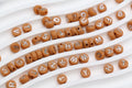 7mm Terracotta Silver Acrylic Letter Beads