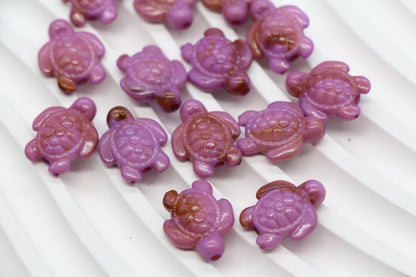 14mm Sea Turtle Beads, Marbled Acrylic Turtle Beads, Ocean Animal Beads for Jewelry Making #3916