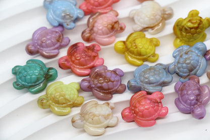 14mm Sea Turtle Beads, Pastel Ocean Animal Beads, Jewelry Making #3919