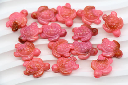 14mm Pink Sea Turtle Beads, Ocean Animal Beads for Jewelry Making #3917