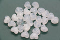 12mm Milky White Marble Acrylic Heart Beads