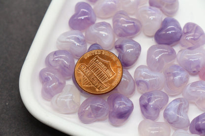 12mm Purple Heart Beads, Jewelry Making Supplies #3910