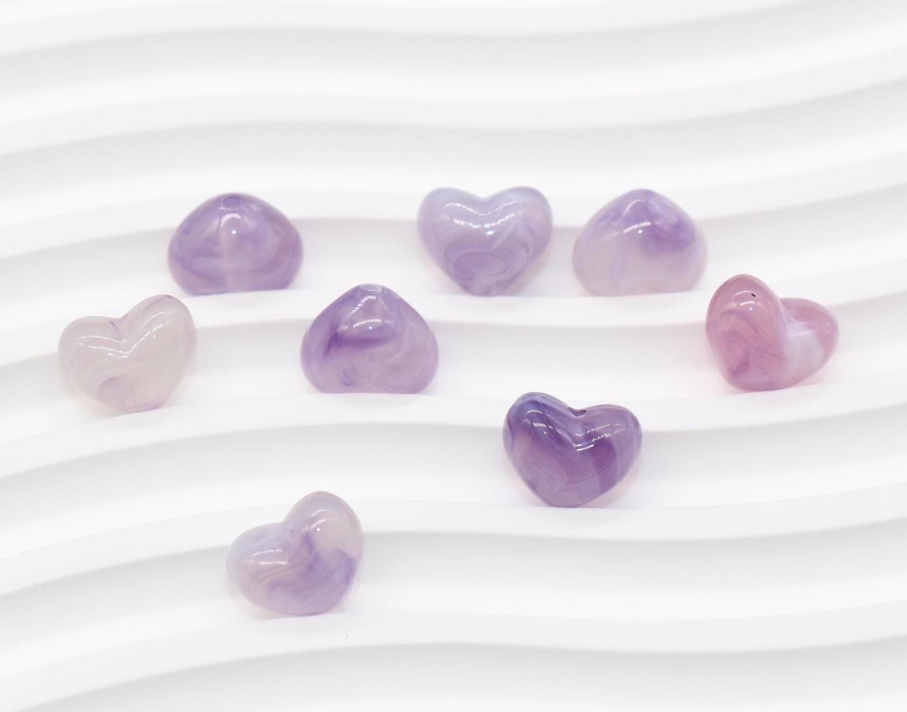 12mm Purple Heart Beads, Jewelry Making Supplies #3910