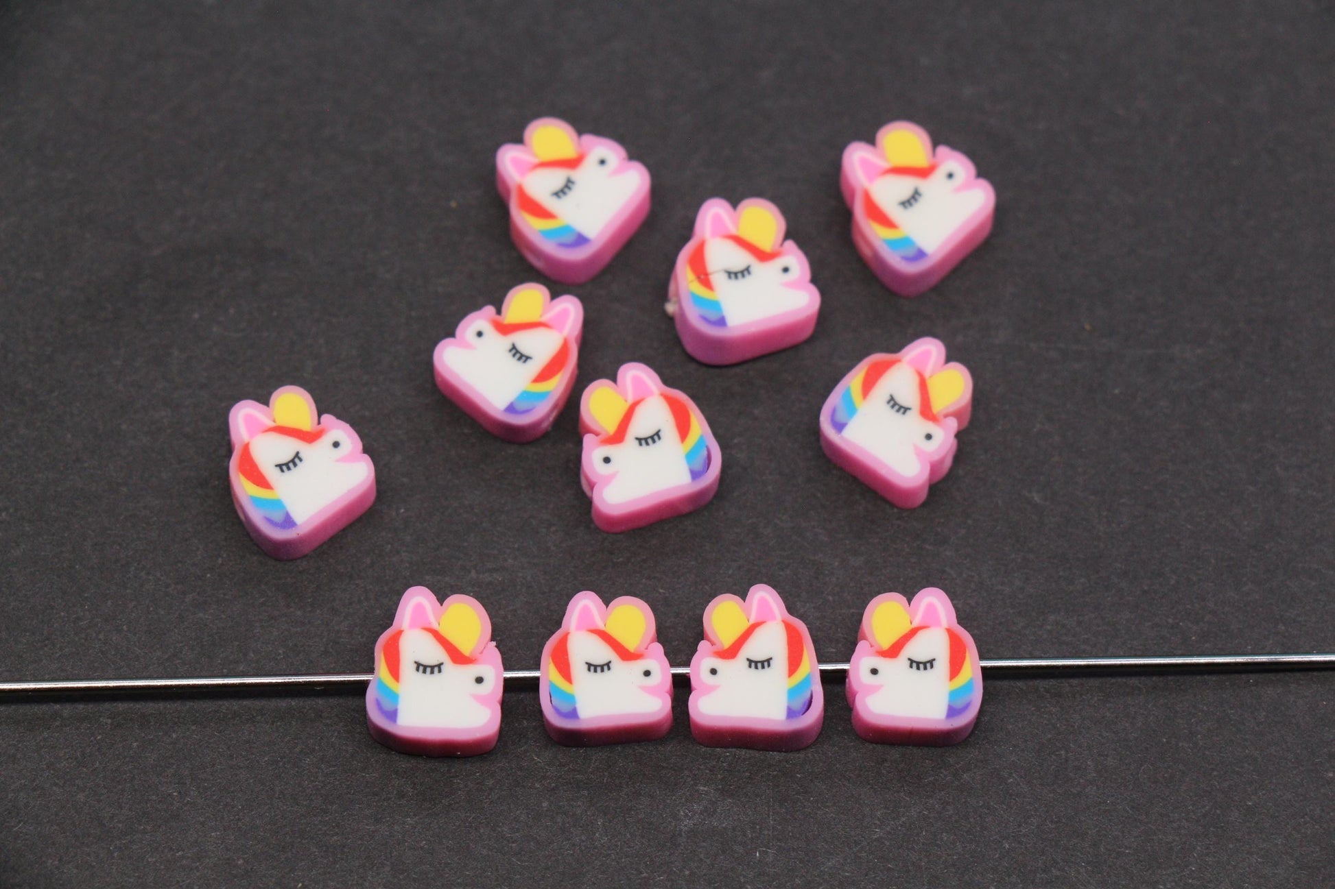 Unicorn Polymer Clay Beads for Bracelets #428