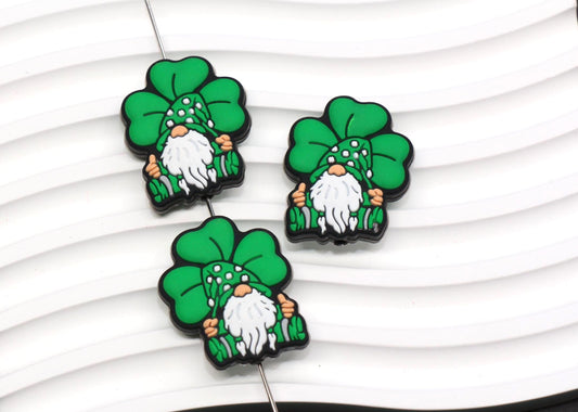 St. Patrick's Day Gnome Silicone Beads #1027