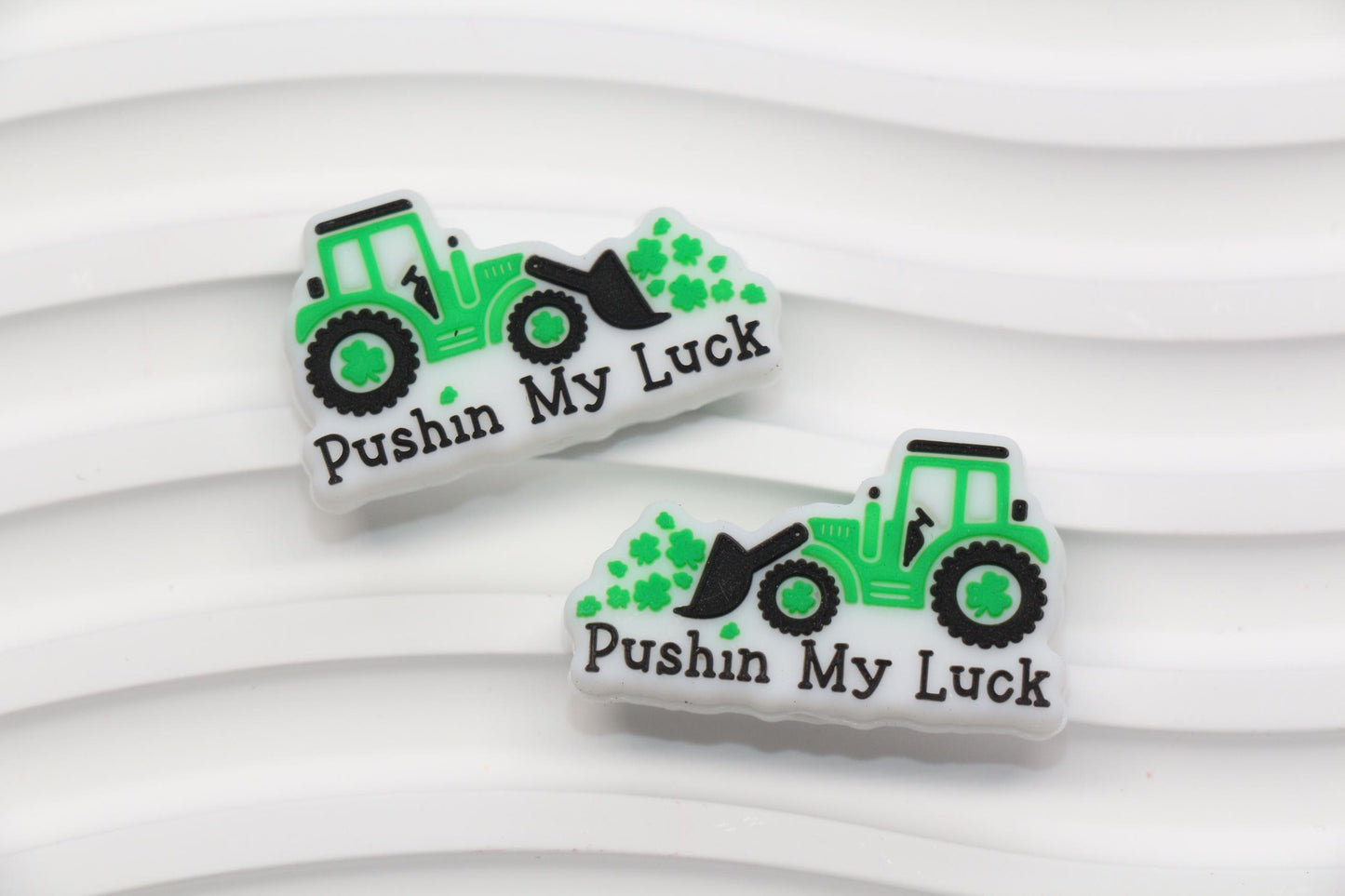 St. Patrick's Day Tractor Silicone Beads #1028