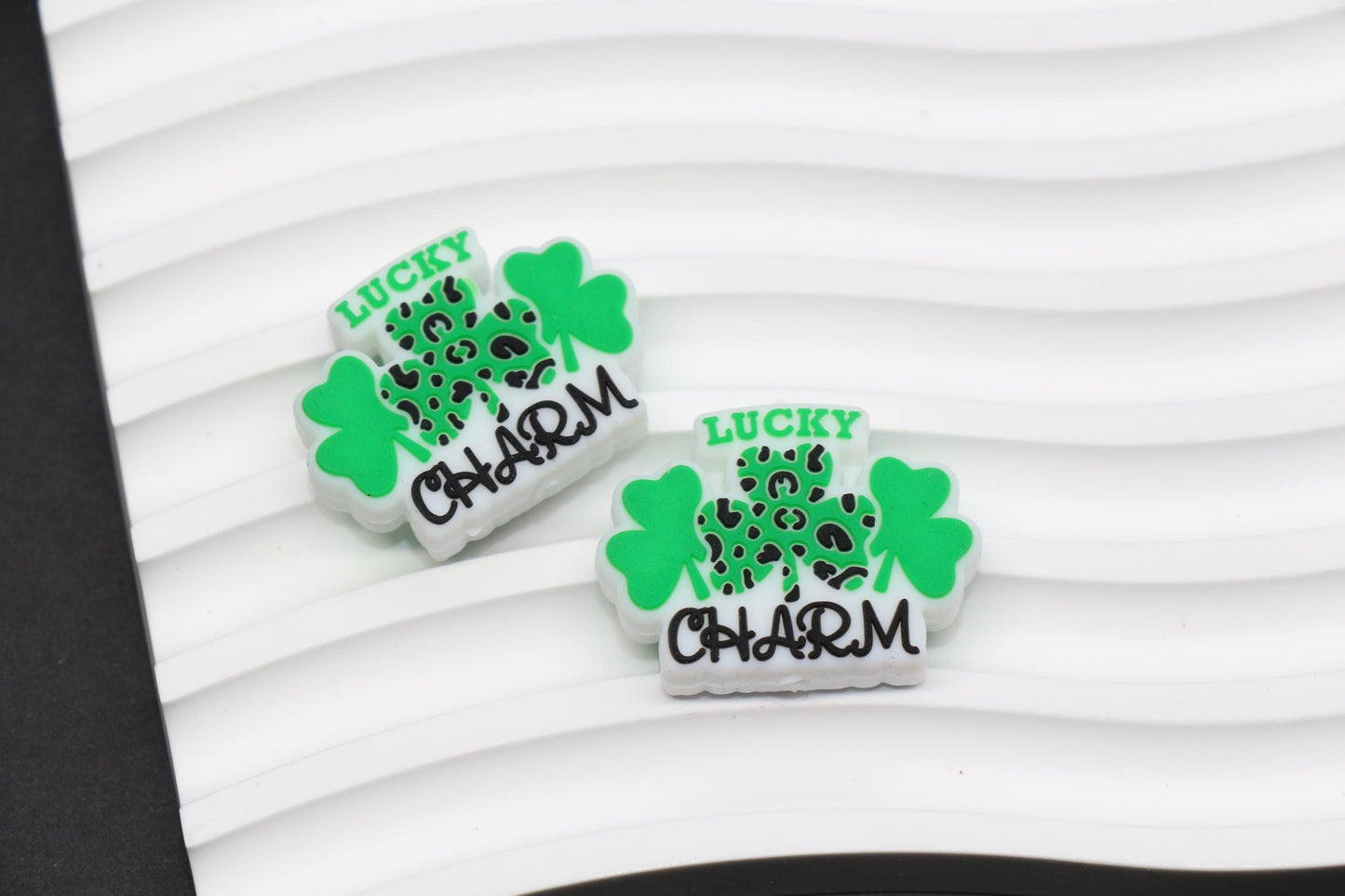 St. Patrick's Day Shamrock Silicone Beads #1029