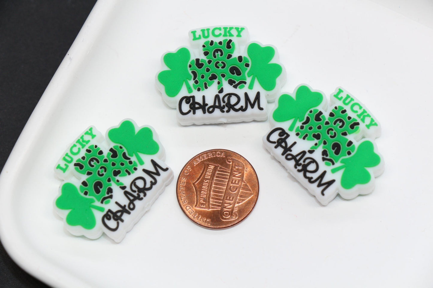 St. Patrick's Day Shamrock Silicone Beads #1029