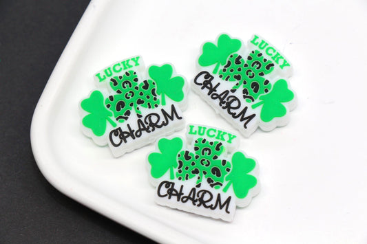 St. Patrick's Day Shamrock Silicone Beads #1029