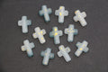 12 x 16mm Mist Gray Ombre Frosted Acrylic Cross Beads