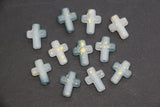 Matte Cross Beads with Gold Specks, Mist Gray Ombre Frosted Acrylic Cross Beads #3748