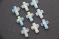 16mm Sky Blue Ombre Acrylic Cross Beads