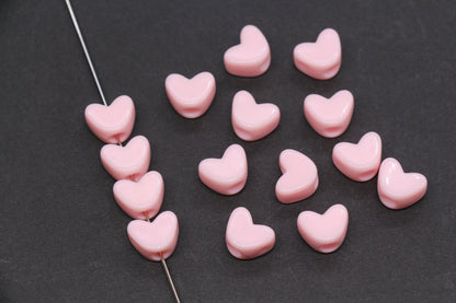 12mm Pink Heart Beads for Bracelets & Crafts #687