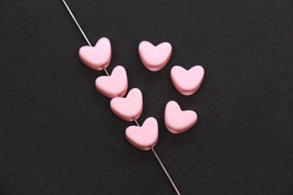 12mm Pink Heart Beads for Bracelets & Crafts #687