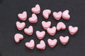 12mm Pink Acrylic Heart Beads