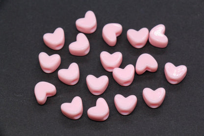 12mm Pink Heart Beads for Bracelets & Crafts #687