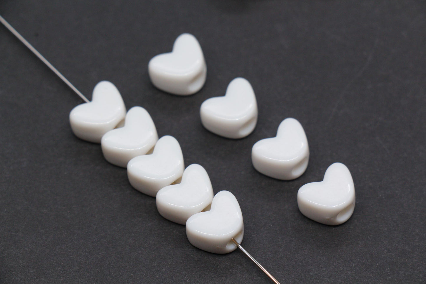 12mm Pink Heart Beads for Bracelets & Crafts #391