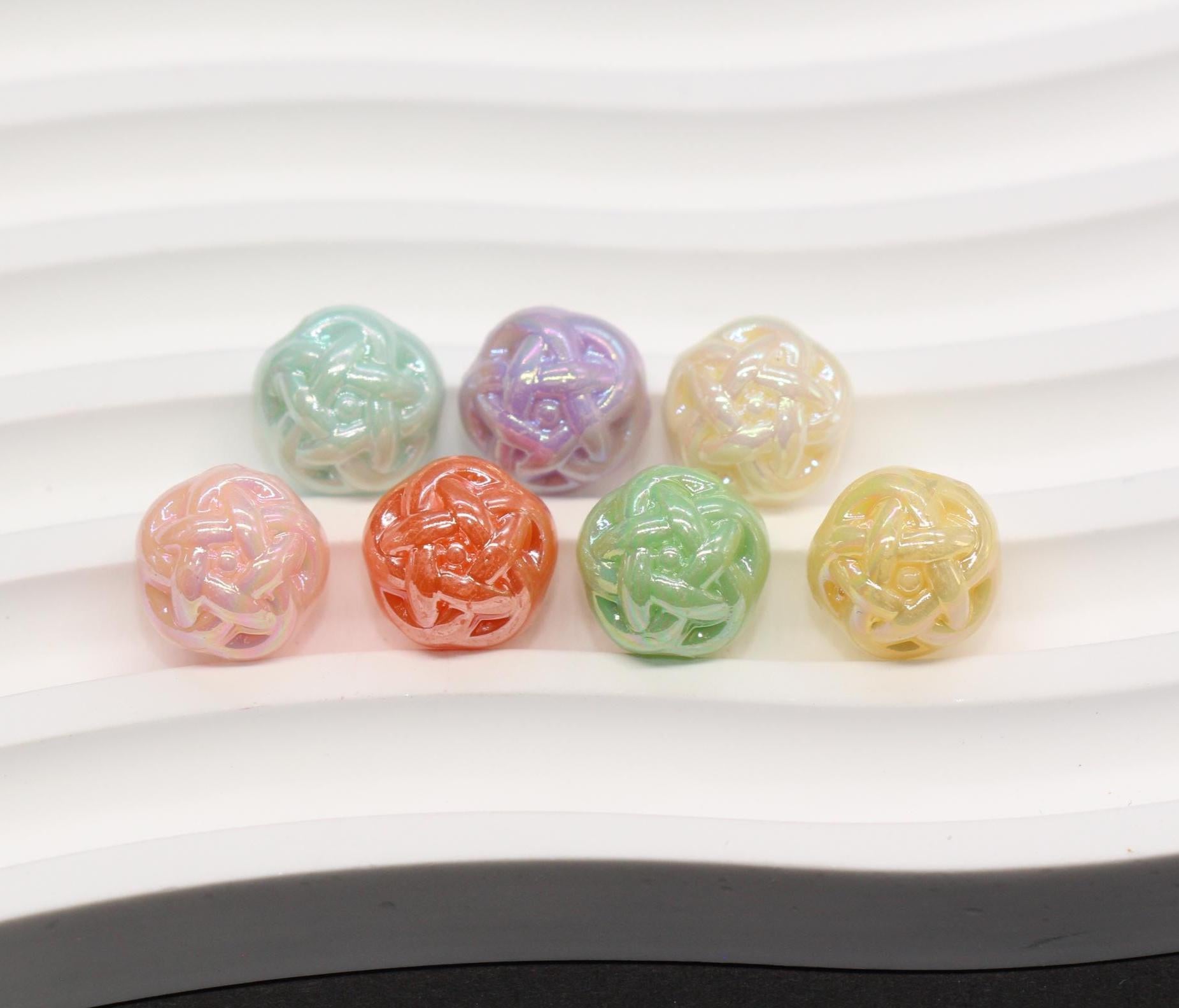 11mm Twisted AB Pastel Beads for Bracelets #3549