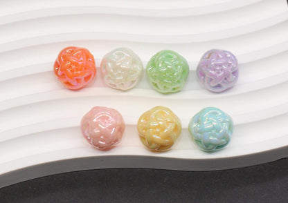 15mm Twisted AB Beads, Large Iridescent Acrylic for Jewelry Making #3551