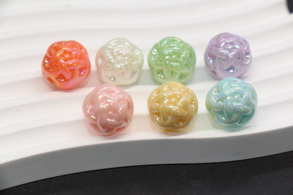 15mm Twisted AB Beads, Large Iridescent Acrylic for Jewelry Making #3551