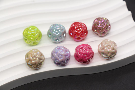 15mm Twisted AB Beads, Vibrant Large Iridescent Acrylic for Jewelry Making #3552