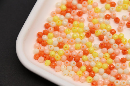 4mm Pastel Orange Mix Beads for Bracelets #3390