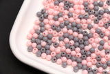 4mm Blush Pink and Gray Mix Beads for Bracelets #3384
