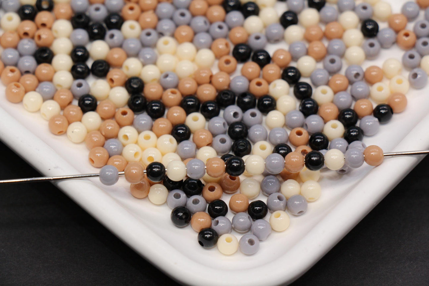 4mm Neutral Mix Beads for Bracelets #3382