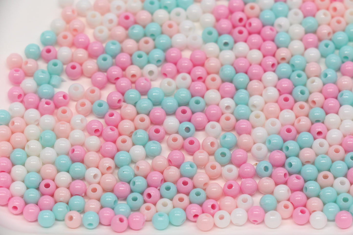 4mm Pastel Cotton Candy Mix Beads for Bracelets #3388
