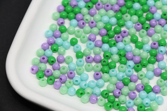 4mm Pastel Green Mix Beads for Bracelets #3381