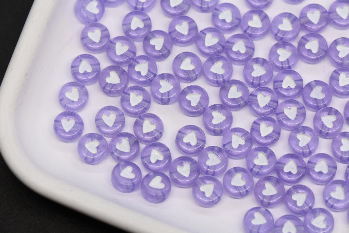 7mm Purple Heart Beads for Bracelets #3600