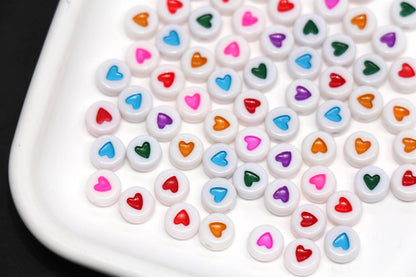 7mm Heart Beads for Bracelets & DIY Jewelry #112