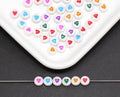7mm Multicolor Heart Acrylic Symbol Beads #112